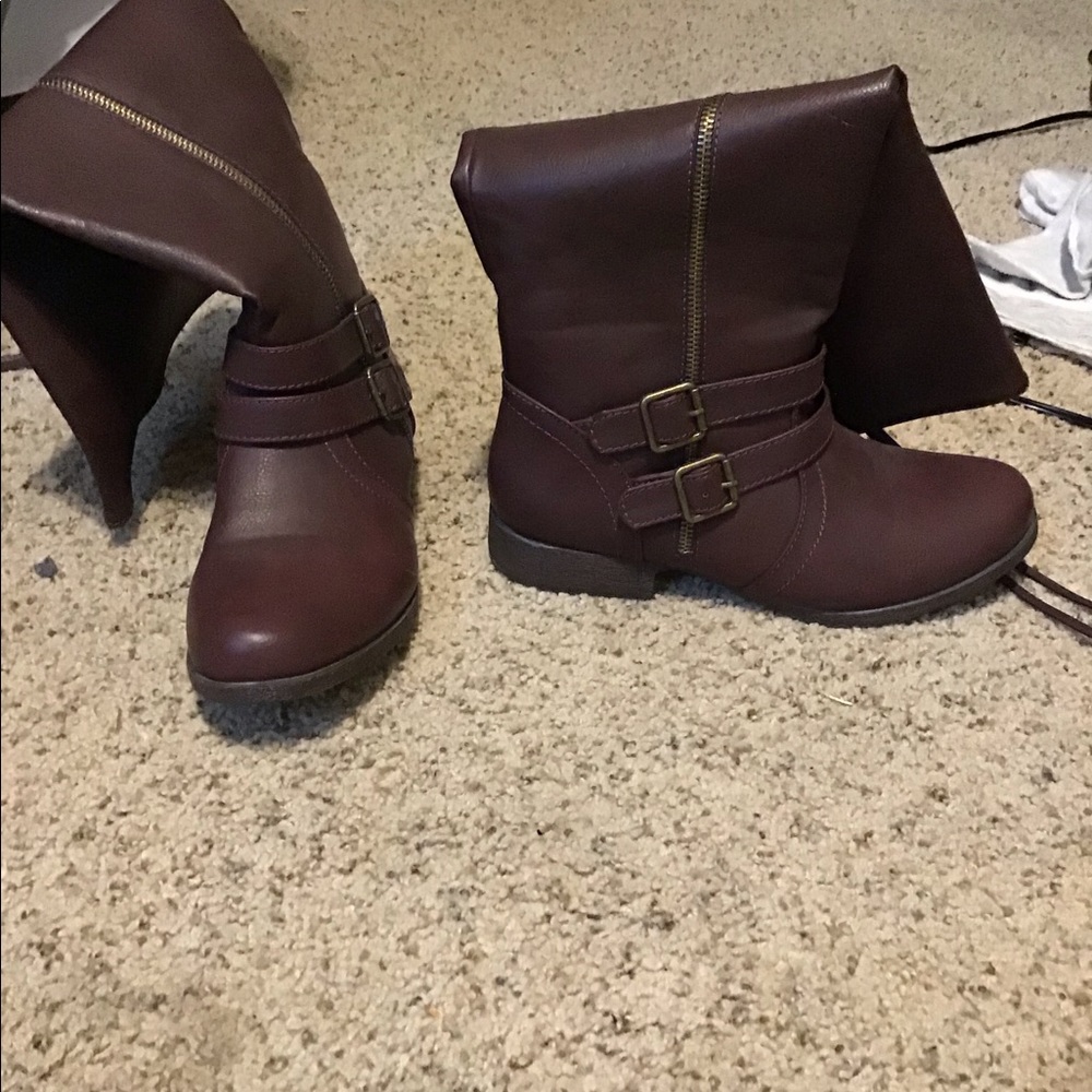 Brown riding boots